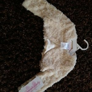 Bonnie baby faux fur shrug jacket. Rose Plush crop